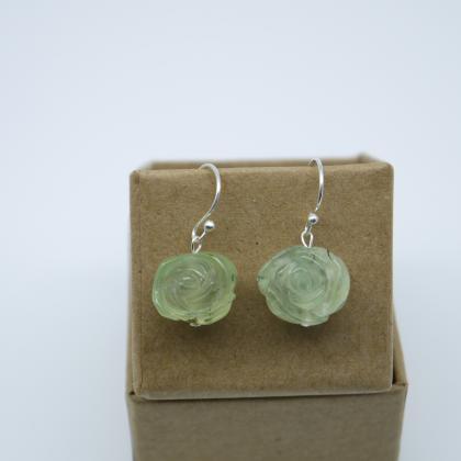 Simply Earrings - Stone Flower - Green Garnet..