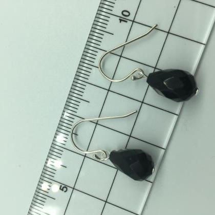 Simply Earrings - Black Agate Earrings - Drop..
