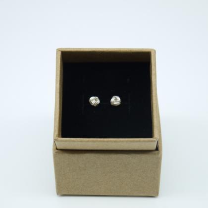 Simply Earrings - Tiny Silver Knot