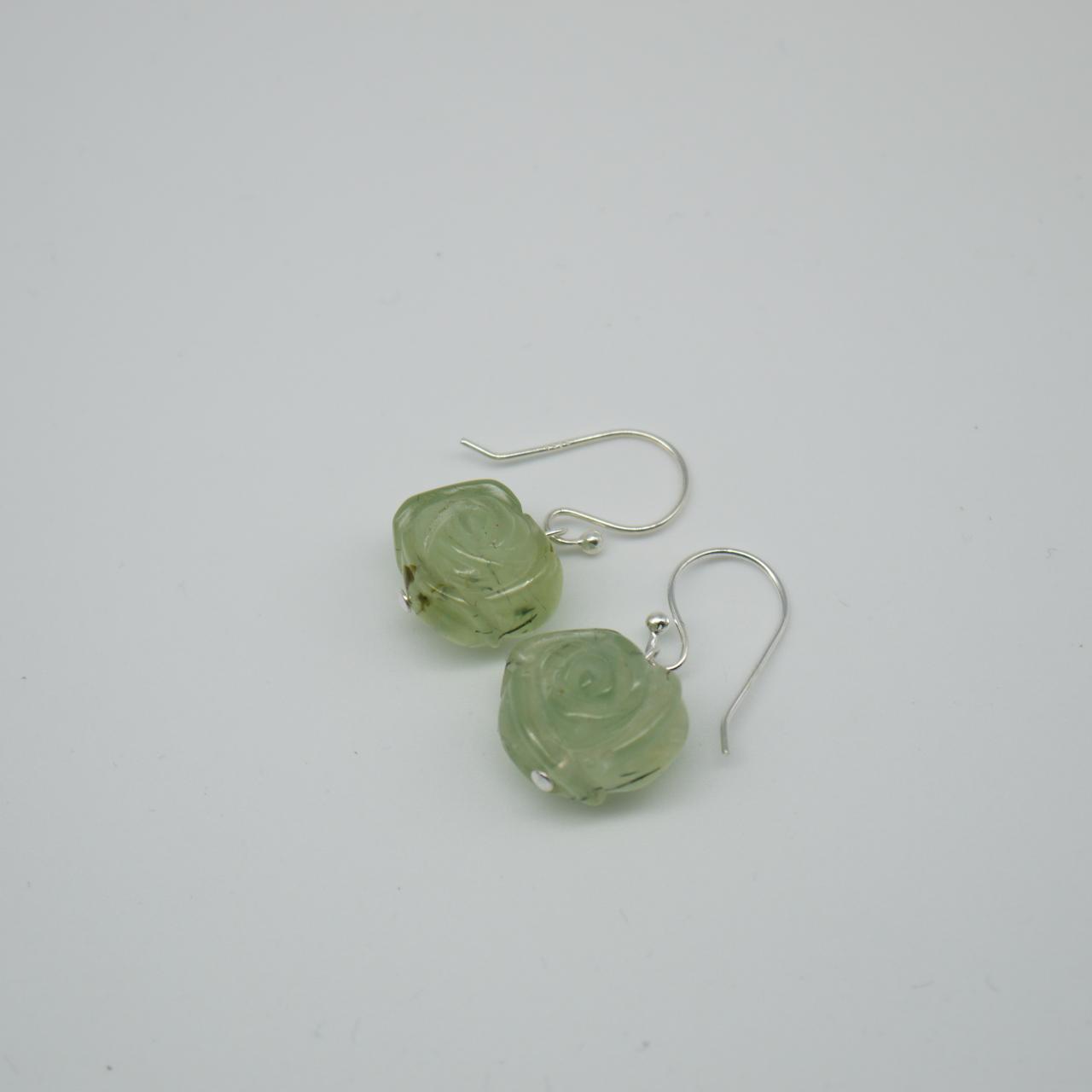 Simply Earrings - Stone Flower - Green Garnet Flower Earrings