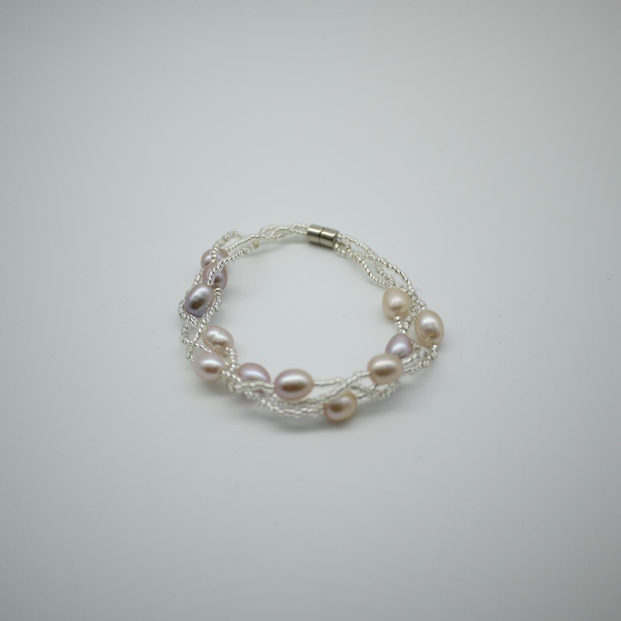 Simply Bracelet - Freshwater Pearl Bracelet - Purple, Pink And White Pearl